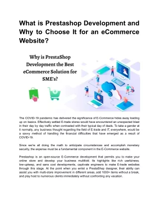 what is prestashop development and why to choose