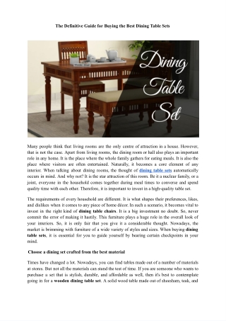 the definitive guide for buying the best dining