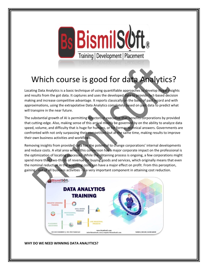 which course is good for data analytics