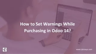 How to Set Warnings While Purchasing in Odoo 14