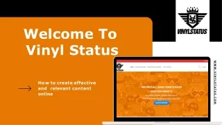 welcome to vinyl status