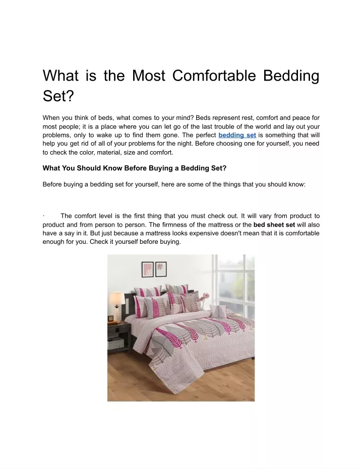 what is the most comfortable bedding set