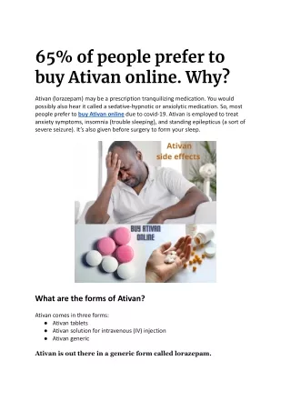 65% of people prefer to buy Ativan online. Why?