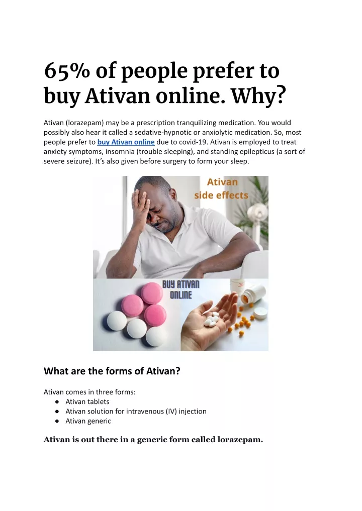 65 of people prefer to buy ativan online why