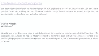 Een Amazon-account verwijderen