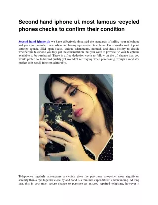 Second hand iphone uk most famous recycled phones checks to confirm their condit