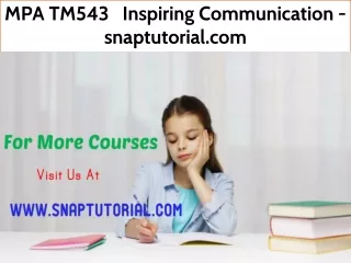 MPA TM543   Inspiring Communication - snaptutorial.com