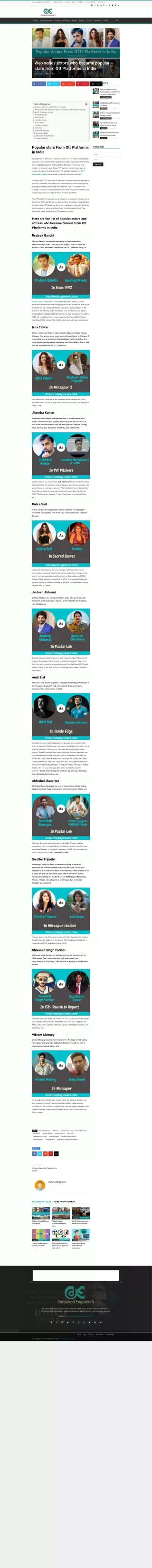 Popular stars From Ott Platforms in India