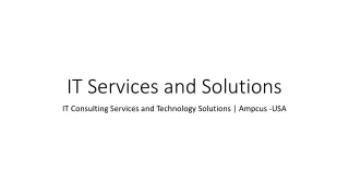 IT Consulting Services and Technology Solutions | Ampcus -USA