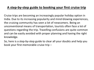 a step by step guide to booking your first cruise