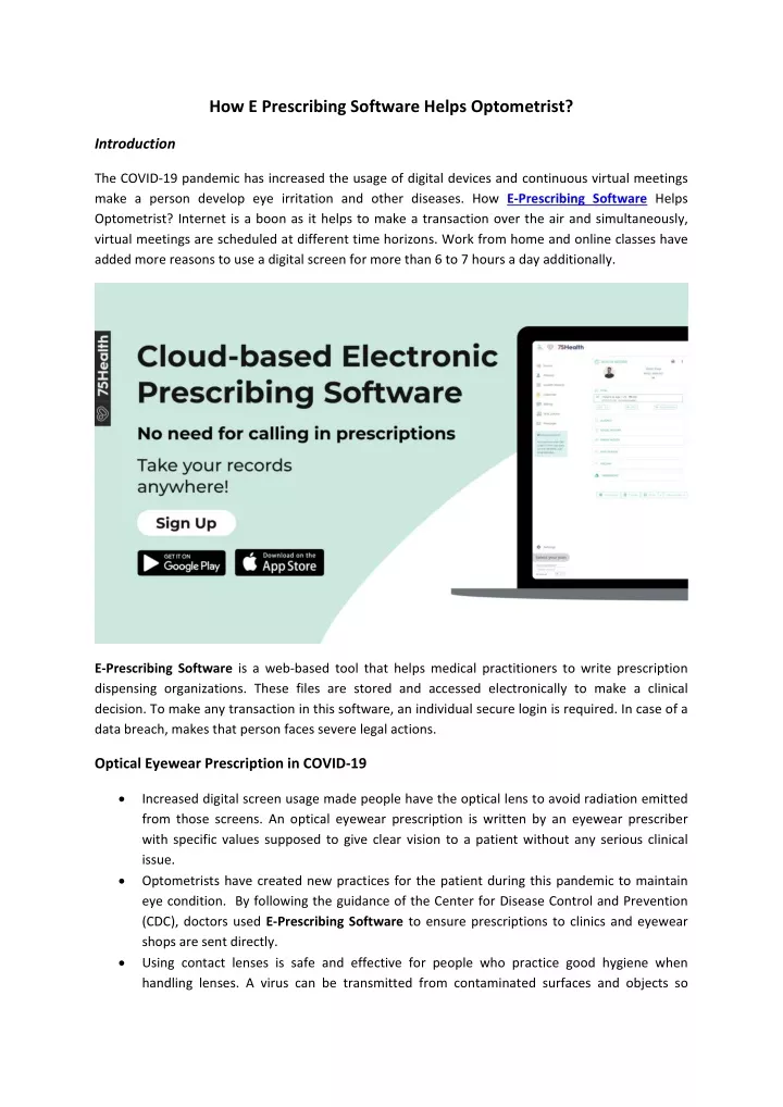 how e prescribing software helps optometrist