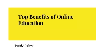 Top Benefits of Online Education