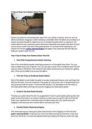 4 tips to keep your gutters clean this fall