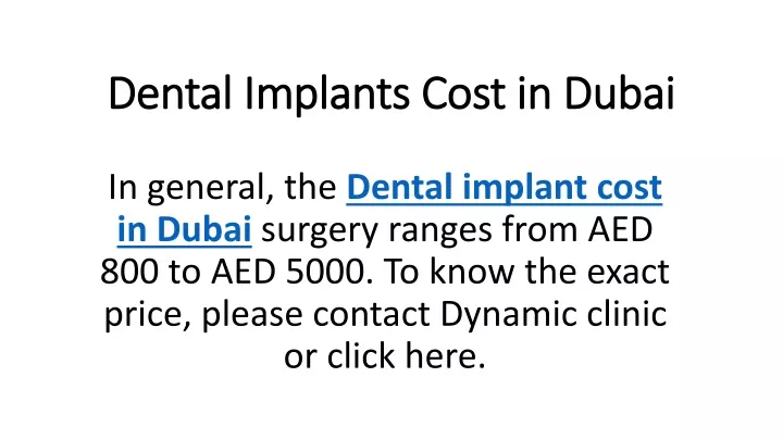 dental implants cost in dubai