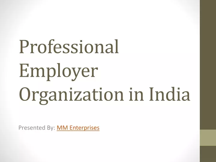professional employer organization in india