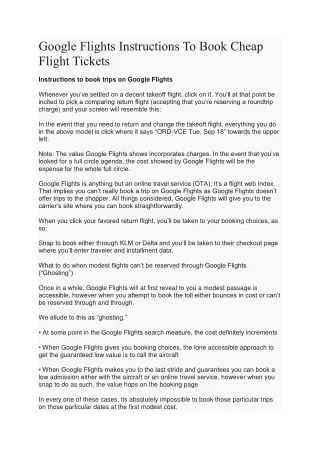 Google Flights Instructions To Book Cheap Flight Tickets