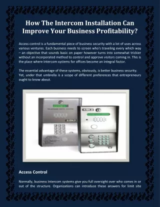 how the intercom installation can improve your