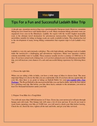 Tips For a Fun and Successful Ladakh Bike Trip