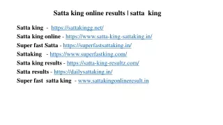 Satta king online results