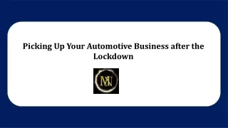 Picking Up Your Automotive Business after the Lockdown