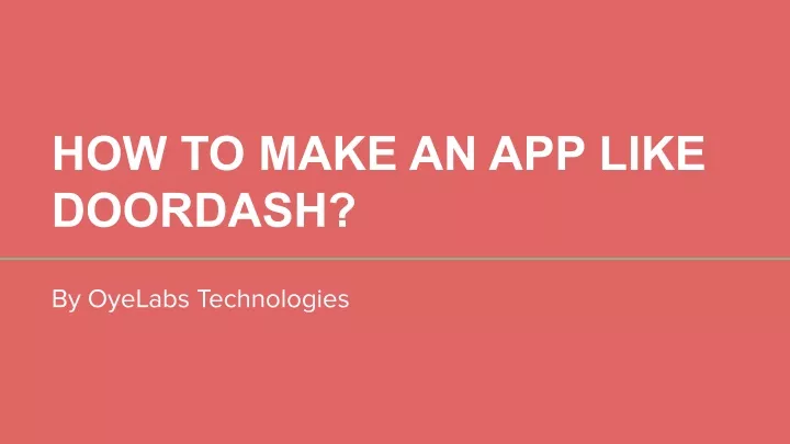 how to make an app like doordash