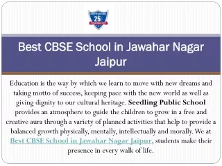 Best CBSE School in Jawahar Nagar Jaipur