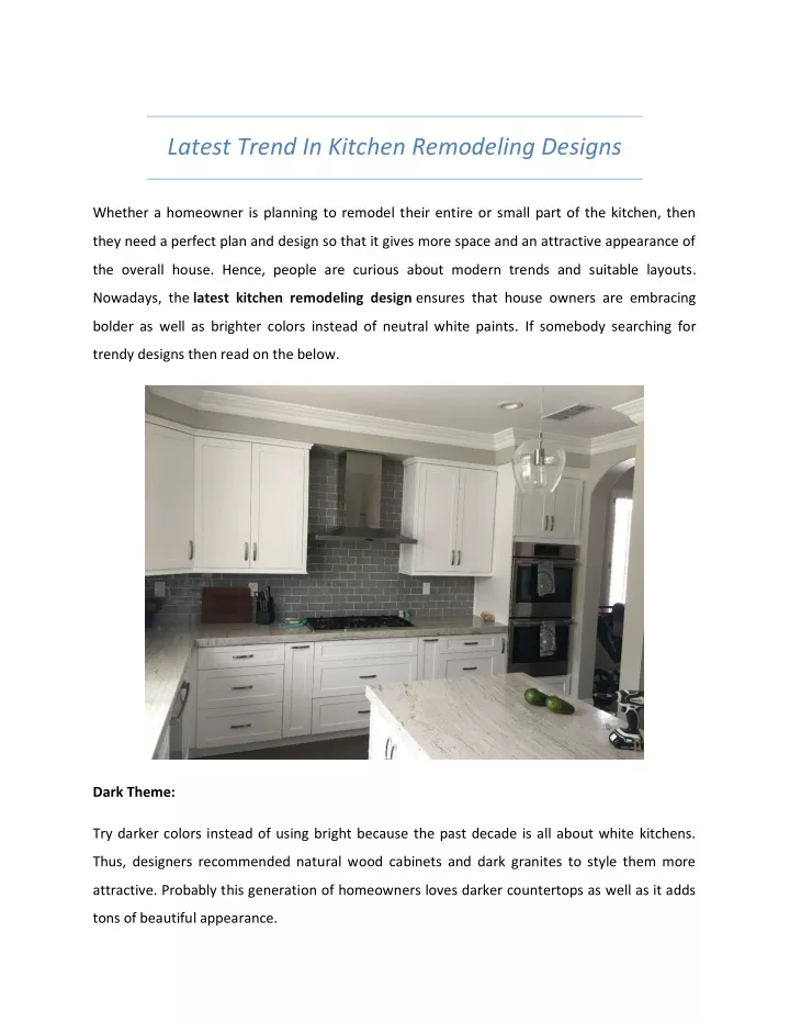 latest trend in kitchen remodeling designs