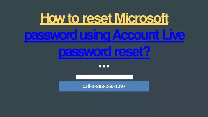 how to reset microsoft password usingaccountlive