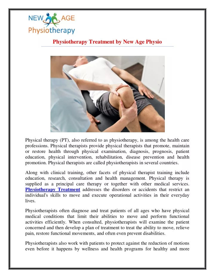 physiotherapy treatment by new age physio