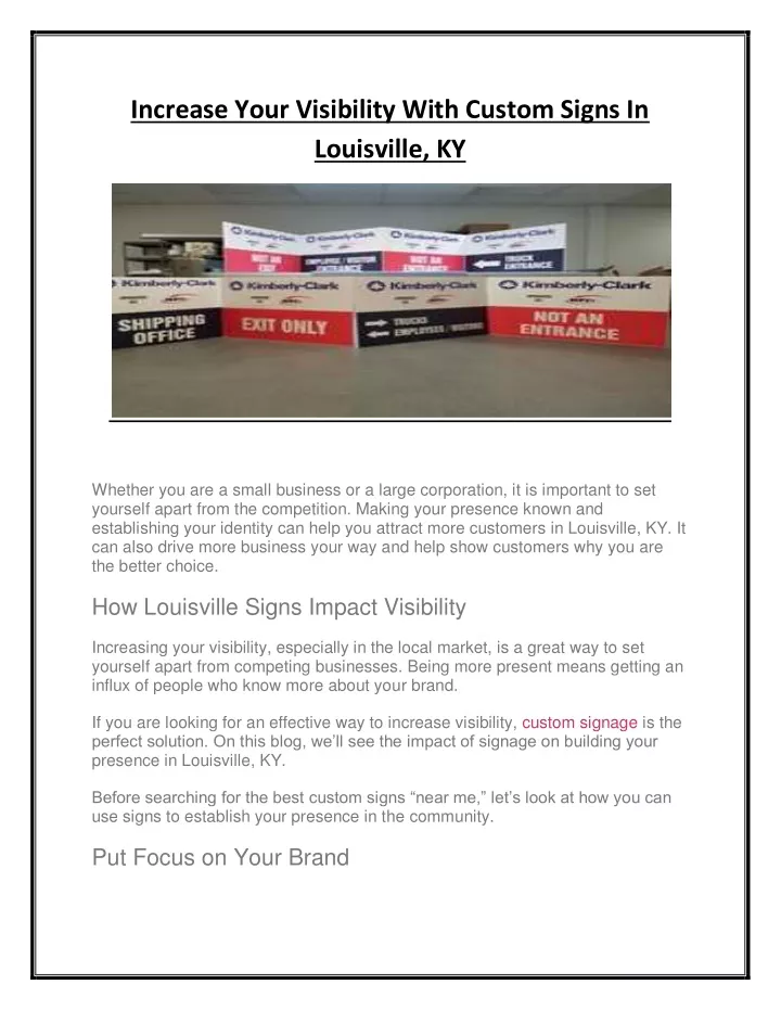 increase your visibility with custom signs