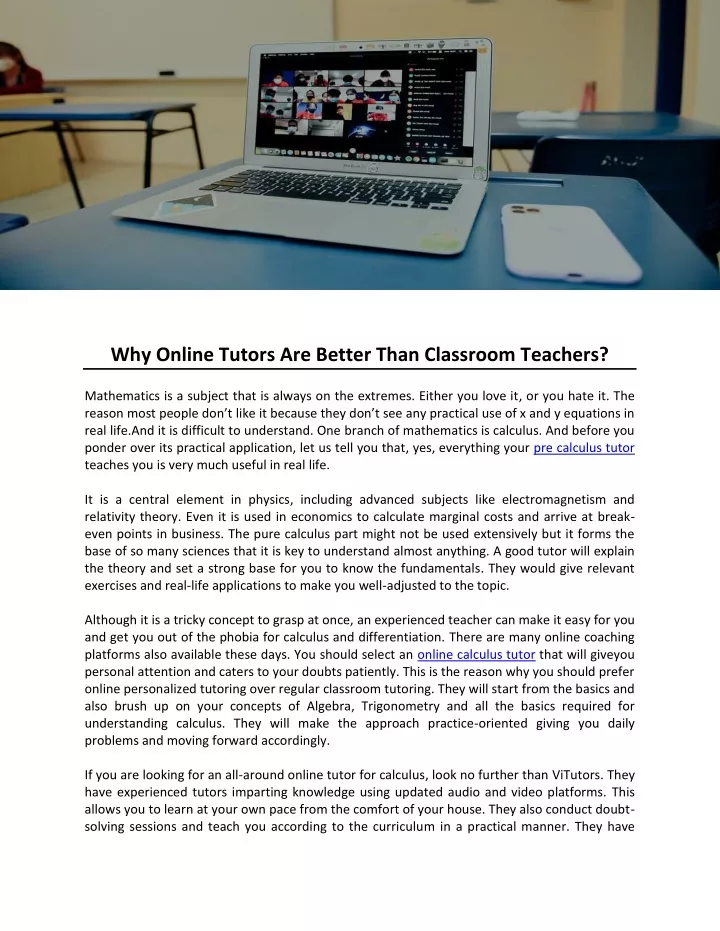 why online tutors are better than classroom