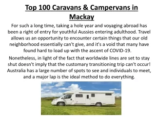 top 100 caravans campervans in mackay