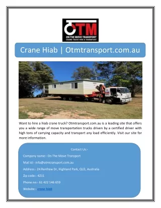 crane hiab otmtransport com au