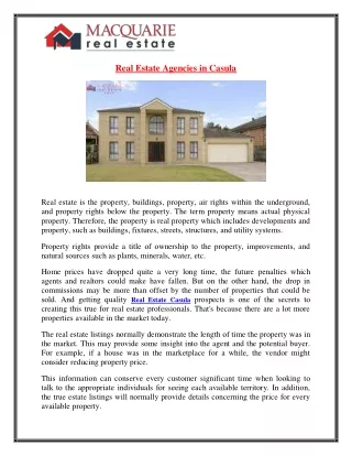 real estate agencies in casula