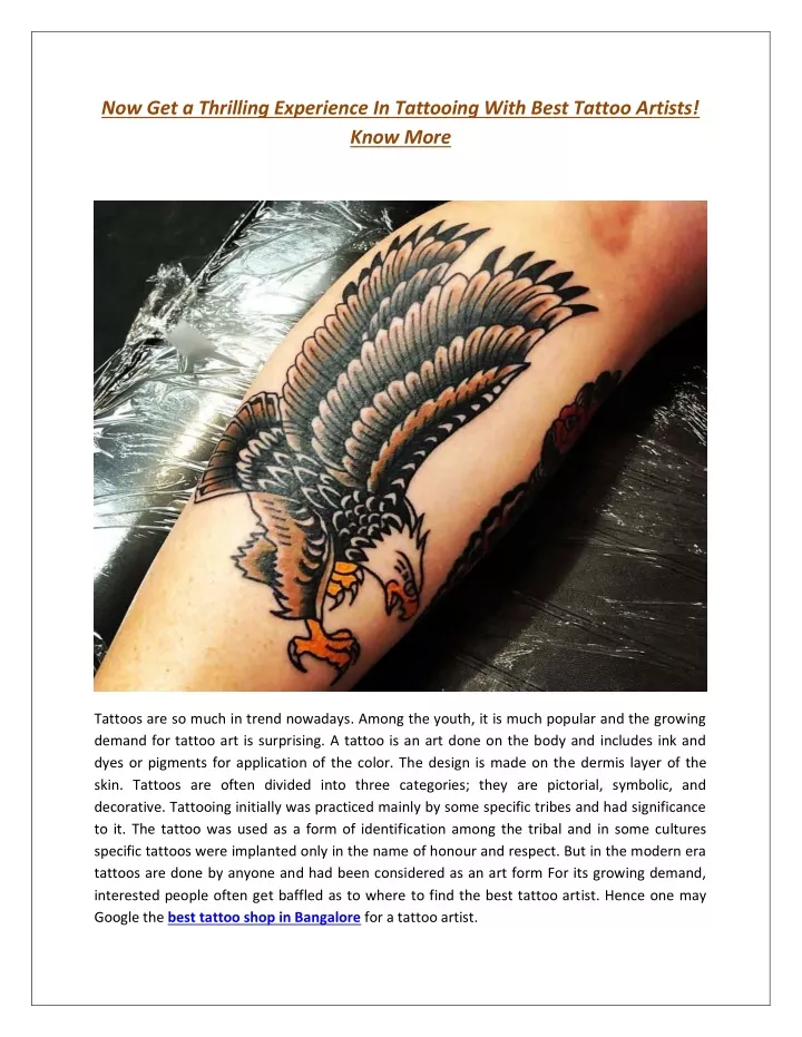 now get a thrilling experience in tattooing with