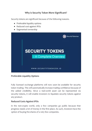 why is security token more significant