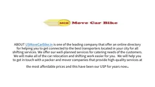 Bike Transportation Services in Delhi