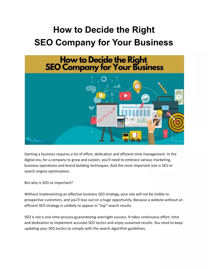 how to decide the right seo company for your