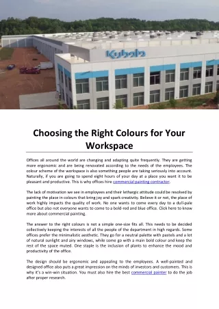 Choosing the Right Colours for Your Workspace
