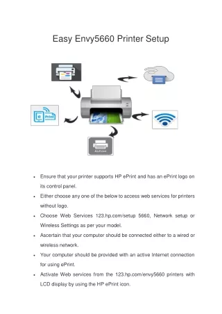 easy envy5660 printer setup