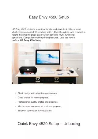 easy envy 4520 setup