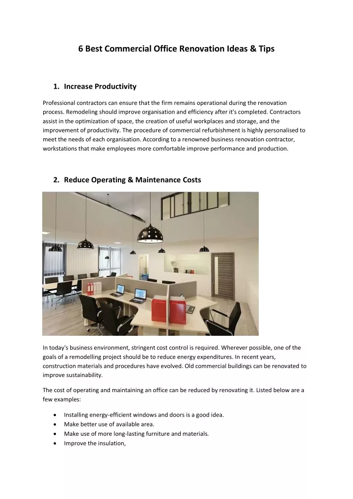 6 best commercial office renovation ideas tips