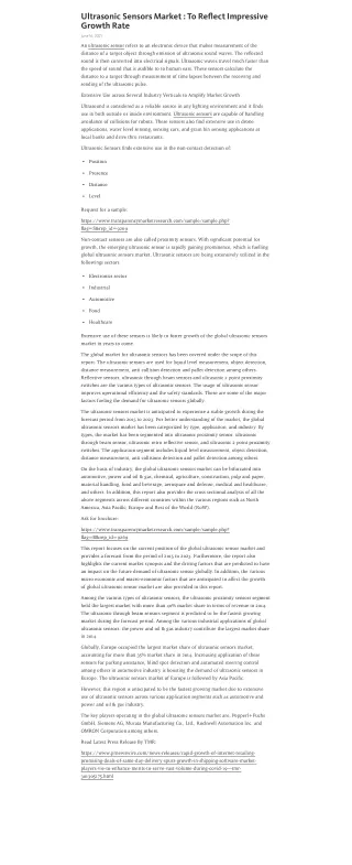 ultrasonic sensors market to re ect impressive