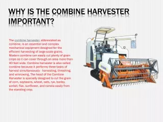 why is the combine harvester important