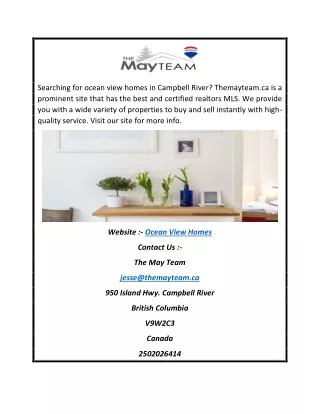 Ocean View Homes | Themayteam.ca