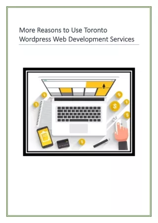More Reasons to Use Toronto Wordpress Web Development Services