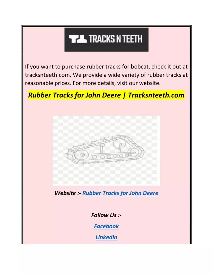 if you want to purchase rubber tracks for bobcat