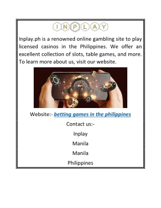 betting games in the philippines | inplay.ph