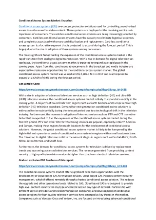 conditional access system market snapshot