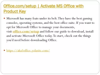 Office.comsetup  Activate MS Office with Product Key